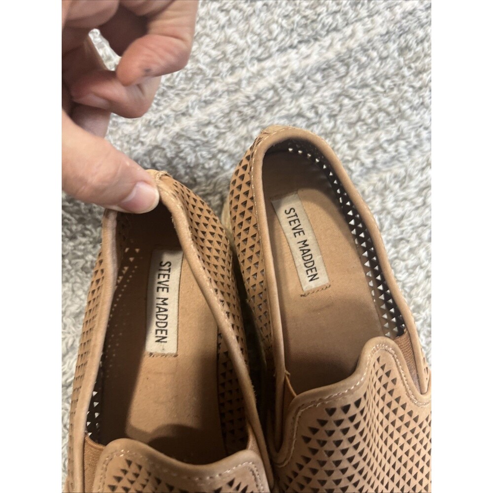 Steve Madden beige Platform Slip on espadrilles Sz 9 Boho - Picture 4 of 9